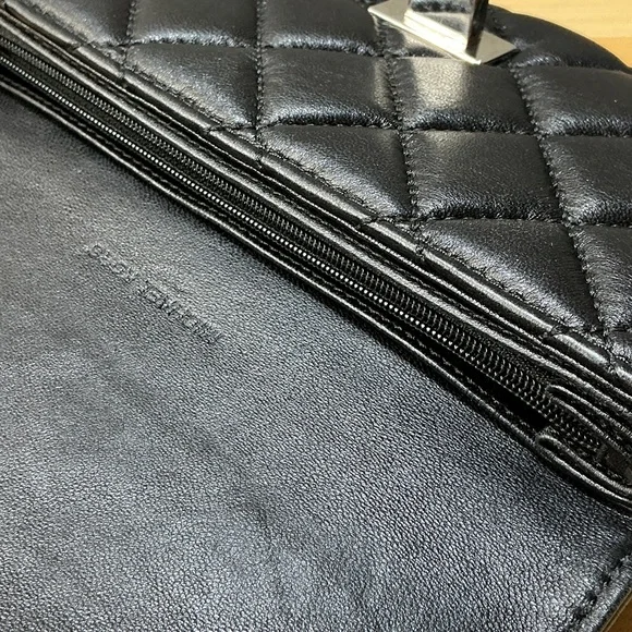 Michal Kors Black Quilted Leather Flap Wallet - Picture 6 of 7